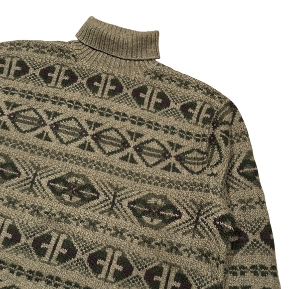 Vintage 90s Polo Ralph Lauren Fair Isle Norwegian Turtleneck Sweater Mens XL - Picture 3 of 8